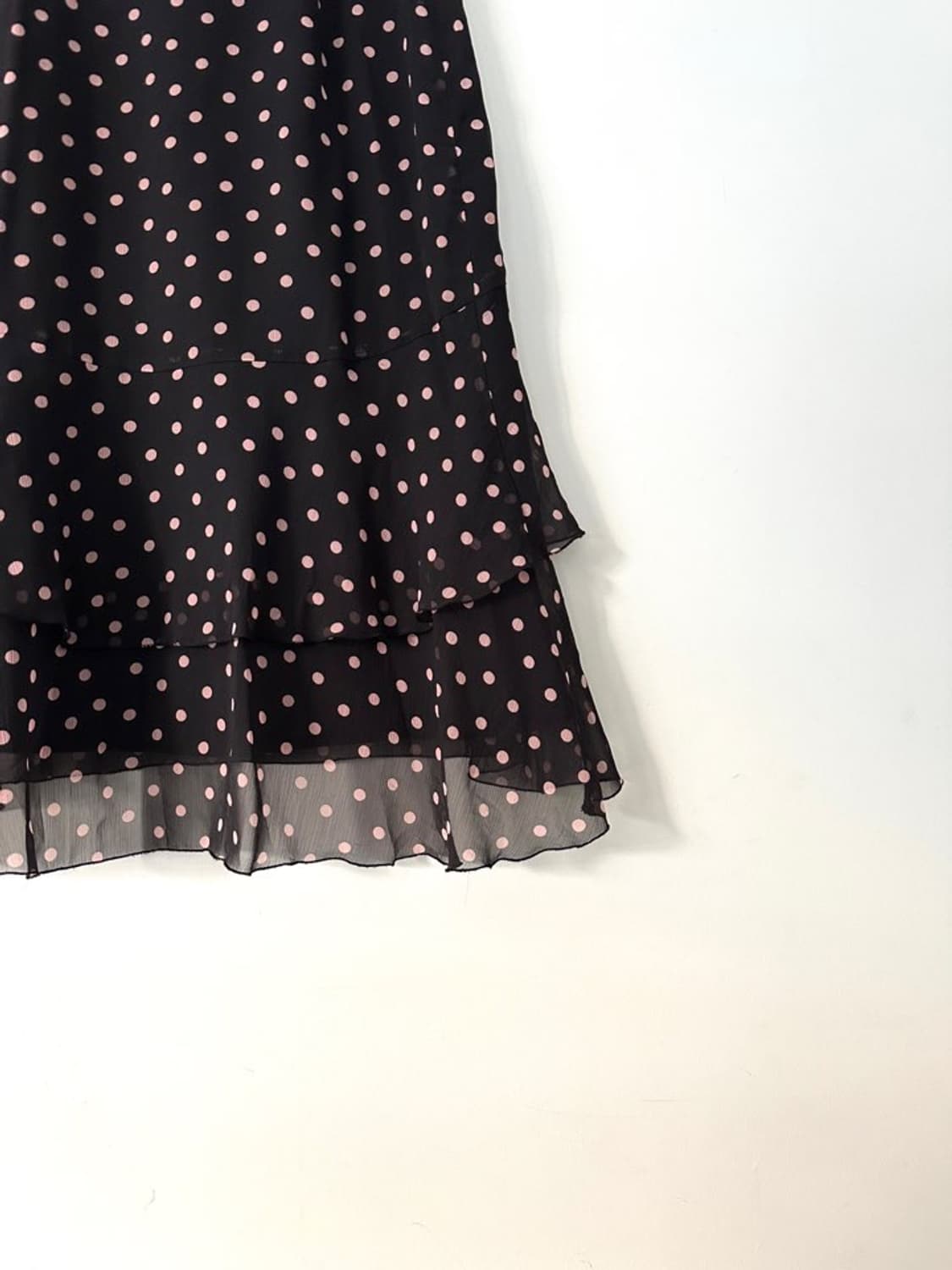 Dot 2 frill skirt / pink & black 상품이미지2