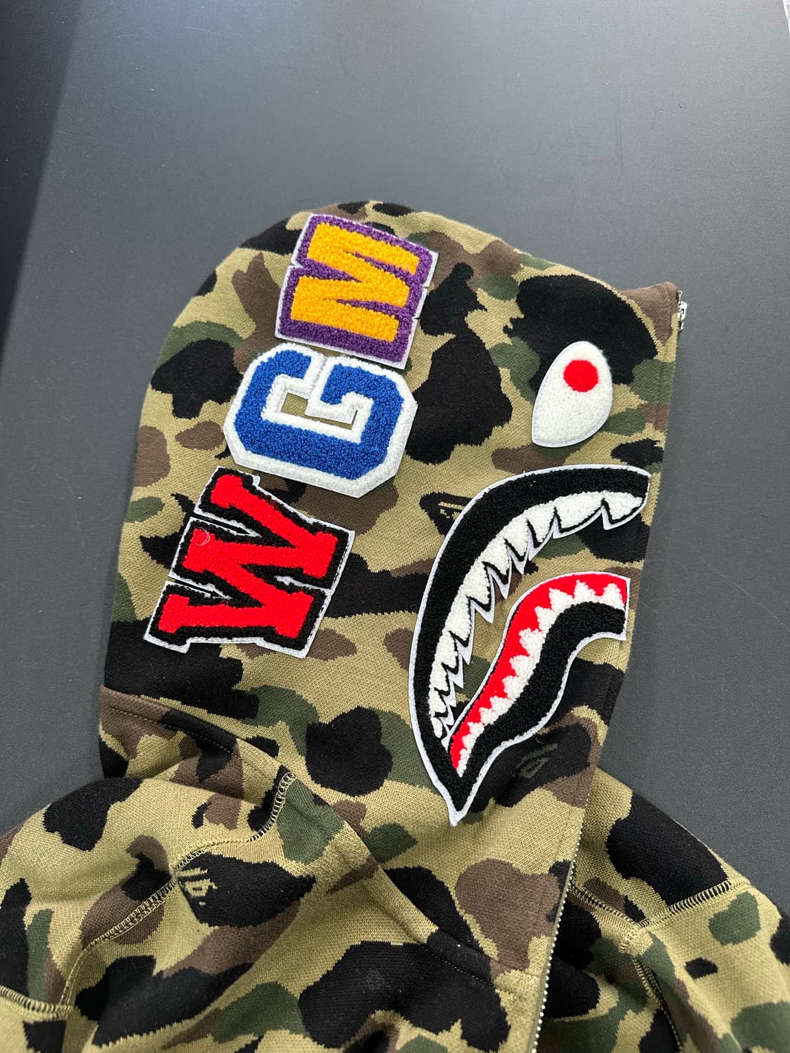 베이프 1st 카모 자카드 샤크 풀후드집업 녹계 상품이미지8