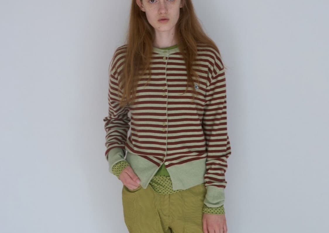 노컨텐츠 스트라이프 버튼 가디건 상품이미지1