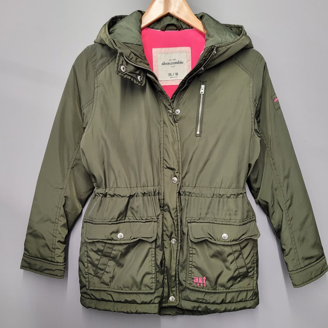 Abercrombie 아베크롬비 리틀걸 후디 자켓 올리브 그린 상품이미지1