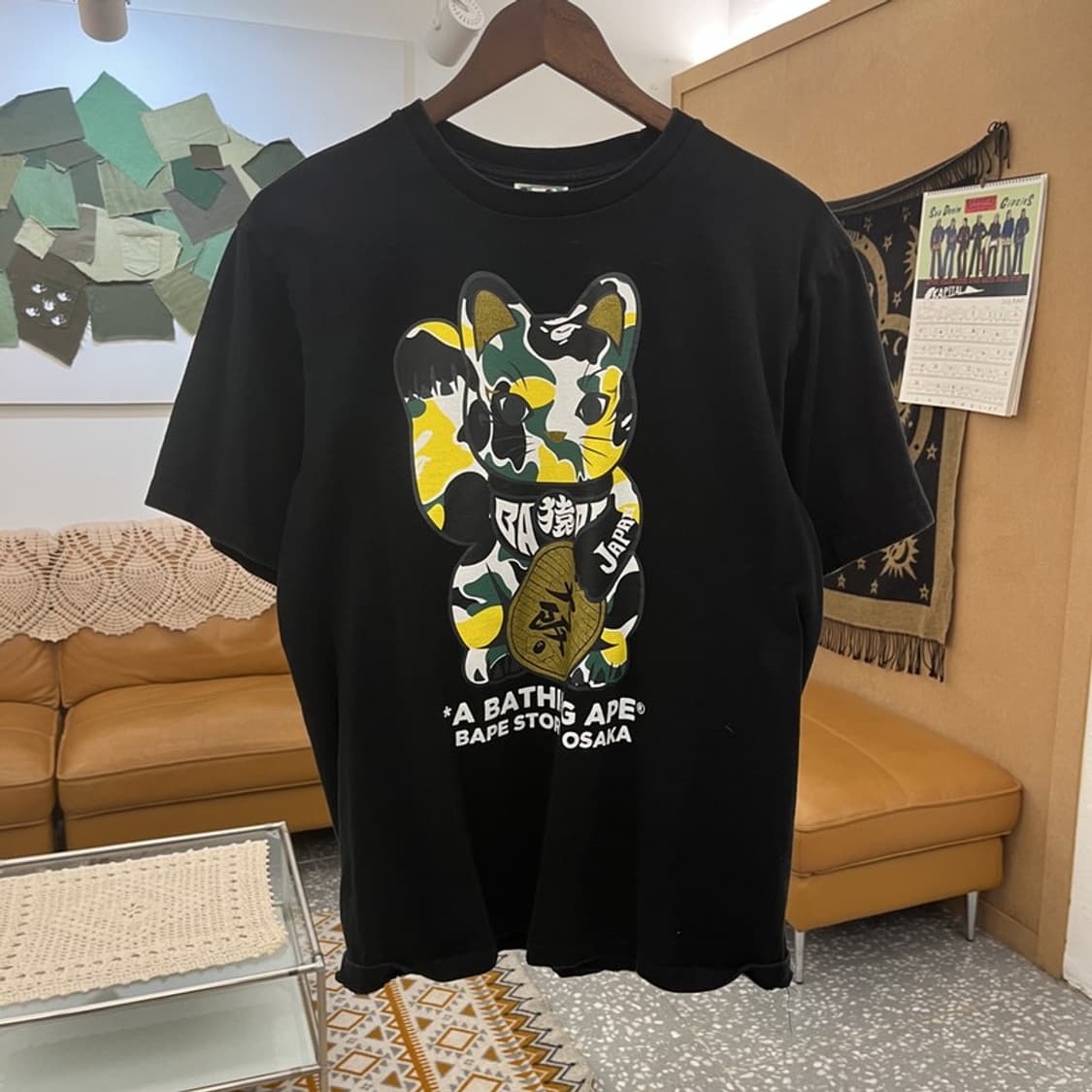 베이프 AAPE 오사카 한정판 마네키네코 반팔티 L C11093 상품이미지3