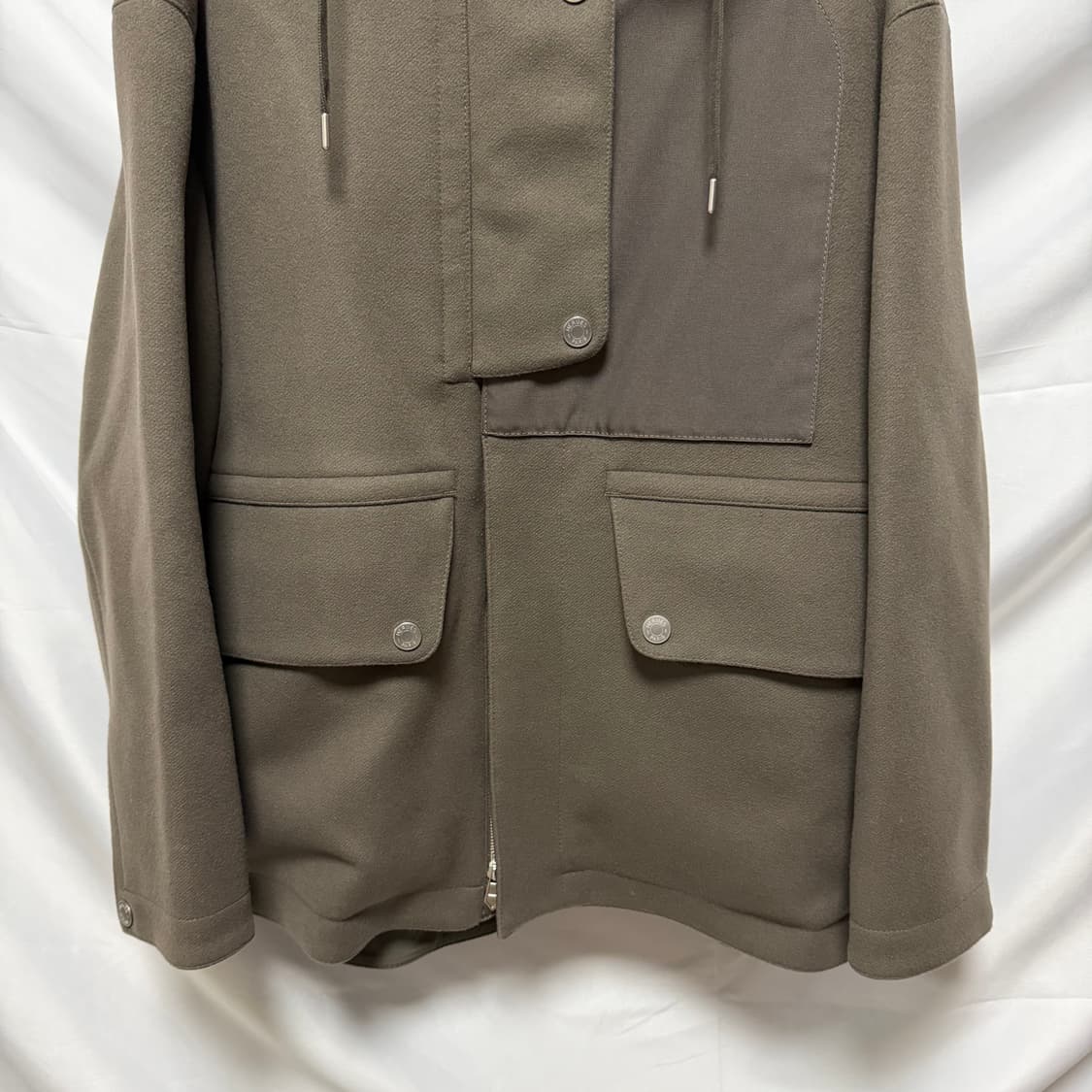 [S+급/50] 에르메스 후드 집업 자켓 카키 브라운 상품이미지4