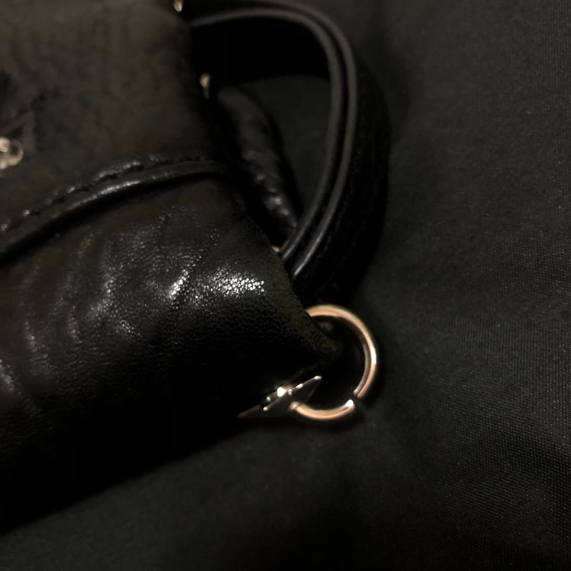 ASH 아쉬 스터드 피어스 트리밍 리얼 레더 클러치 빈티지 갸루 펑크 상품이미지6