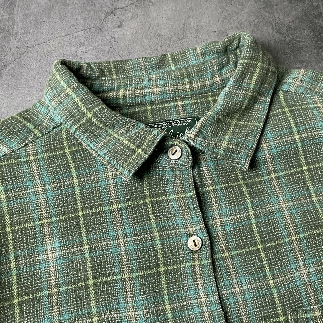 WOOLRICH 울리치 빈티지 그린체크 플란넬 코튼 셔츠 A00342 상품이미지2