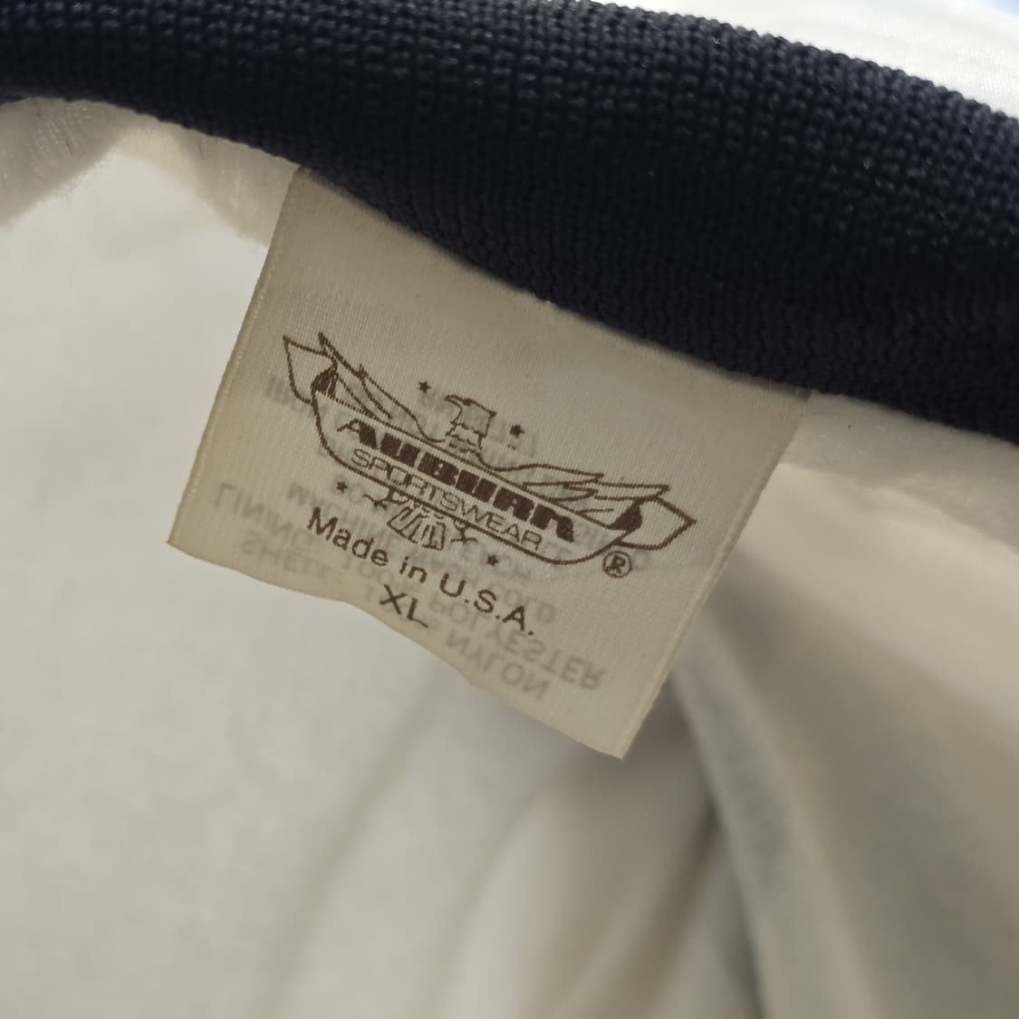 AUBURN SPORTSWEAR USA 새틴 스타디움 자켓 XL 아이보리 상품이미지3
