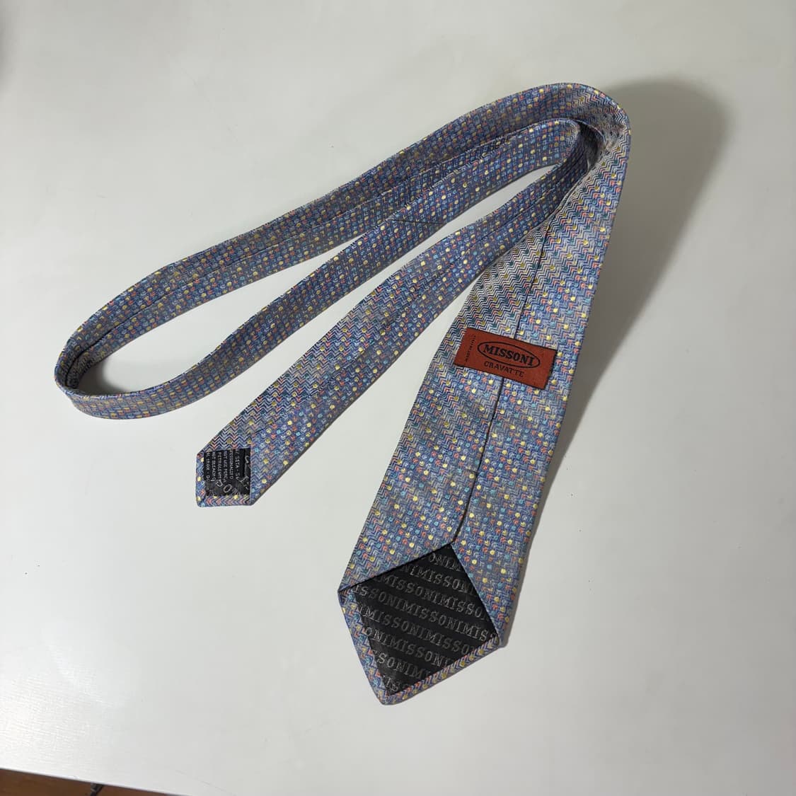 OS 미쏘니 MISSONI 패턴 실크 넥타이 상품이미지2
