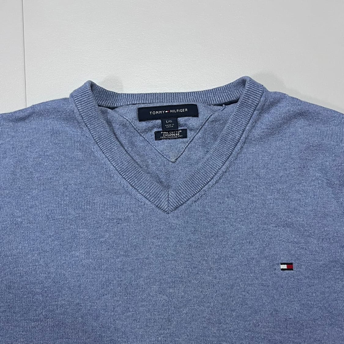 [정품] 타미 연보라 or 소라 브이넥 피마코튼 니트 [ L ] 상품이미지3