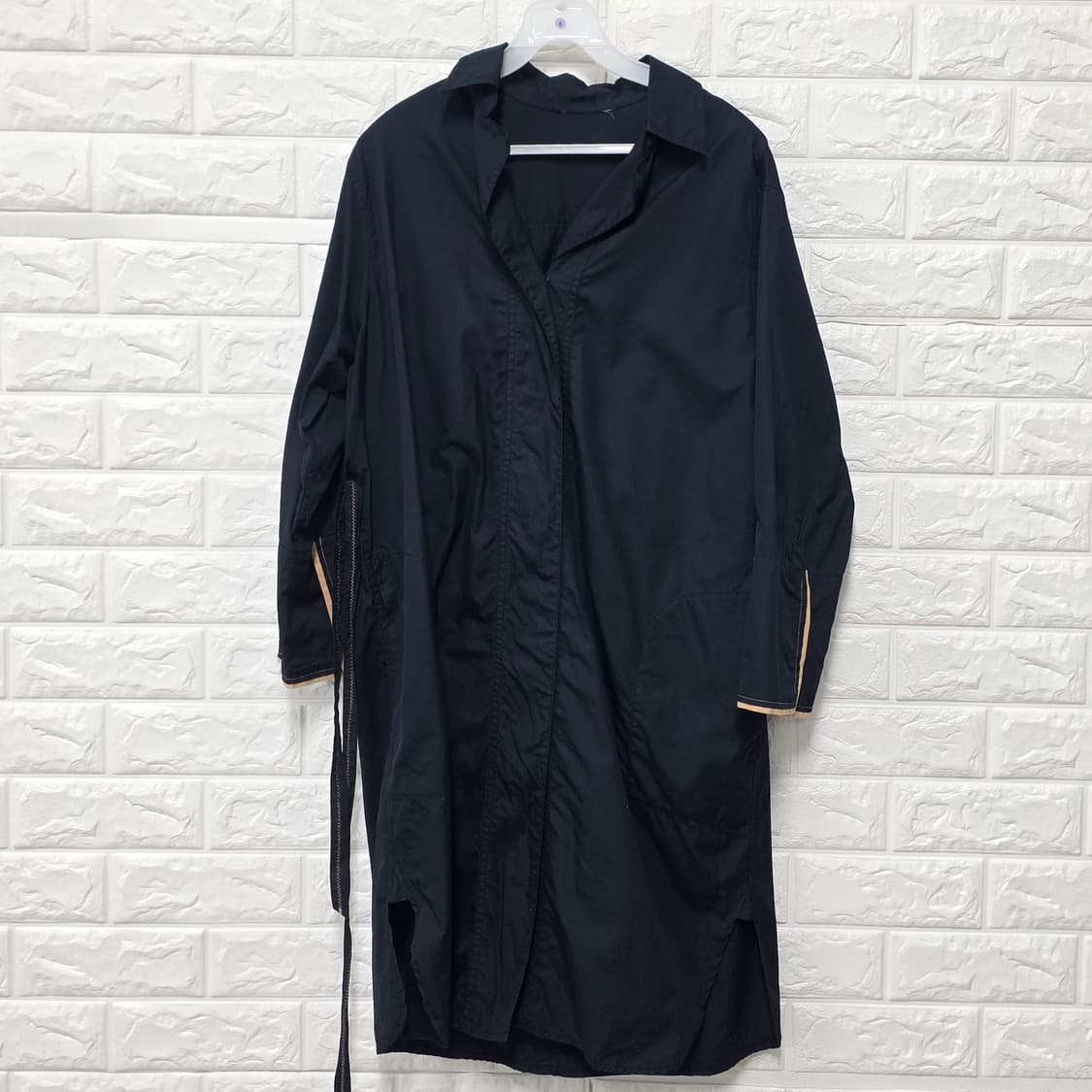 택포) 한섬 THE HANDSOME 블랙 롱 셔츠 원피스 L 상품이미지1