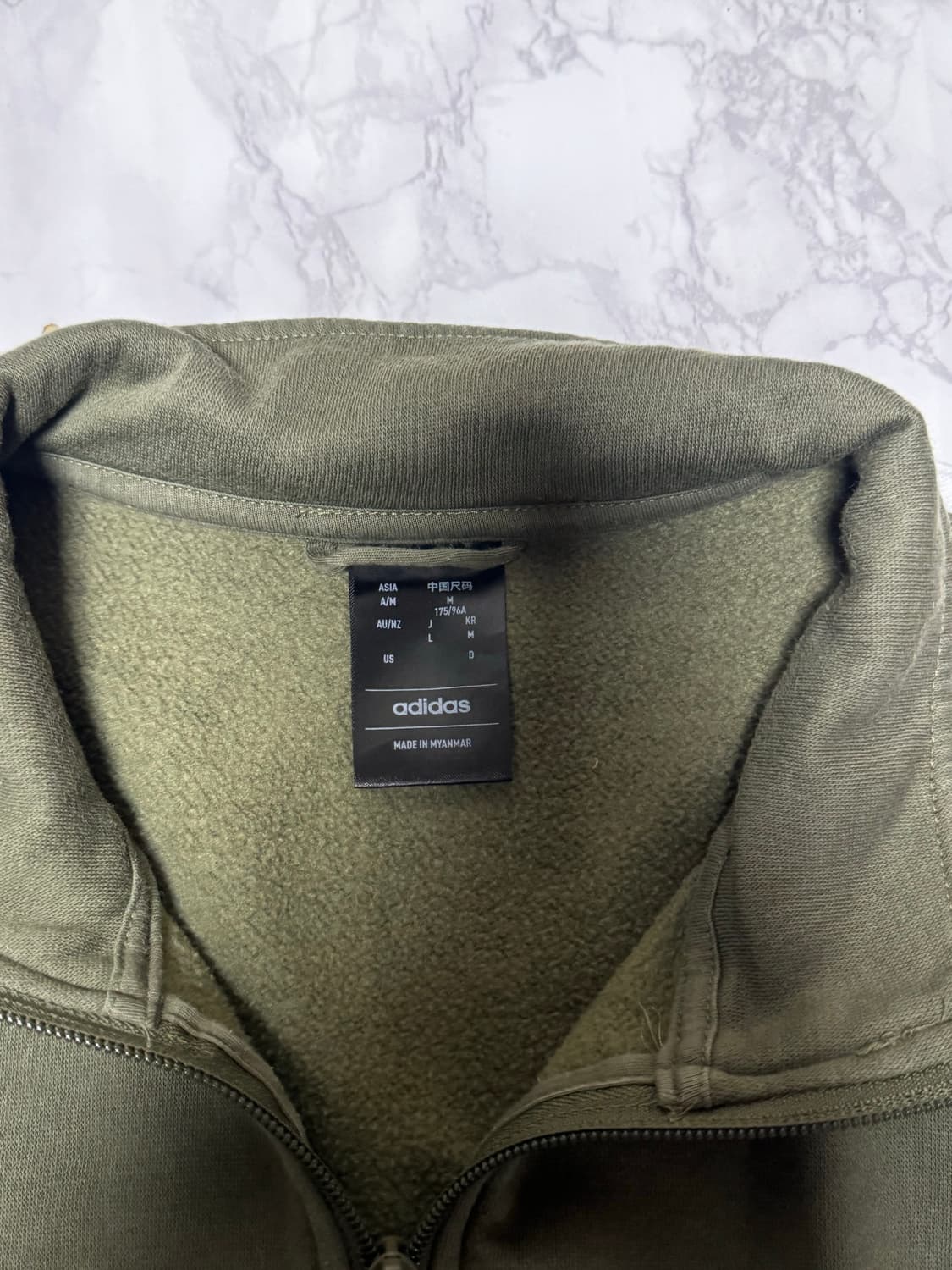 아디다스 삼선 코튼 카키 트레이닝 져지 자켓 상품이미지6