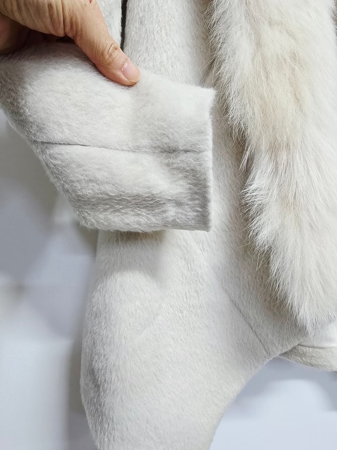 모조에스핀 아이보리 폭스퍼 코트 모자켓 85 상품이미지4