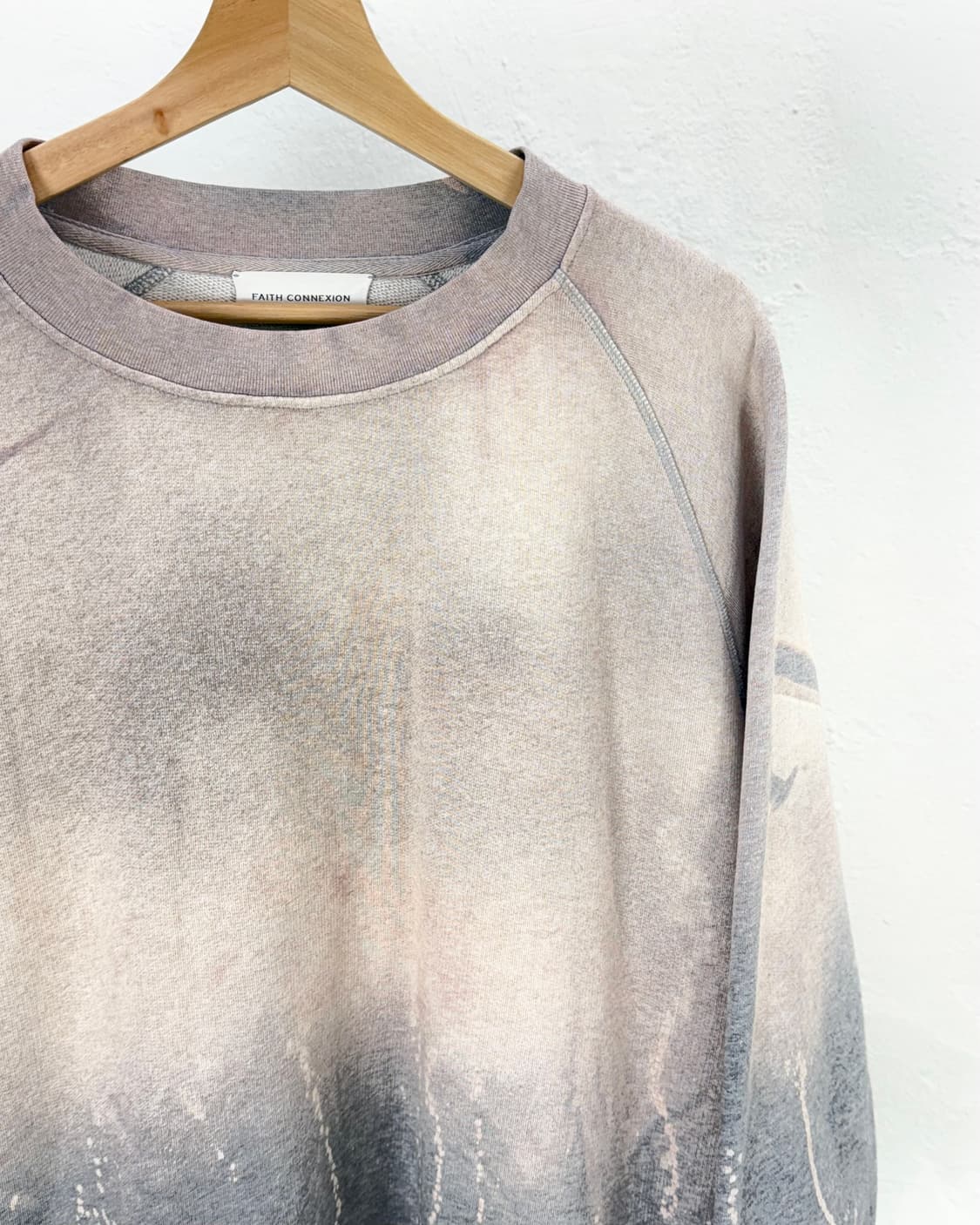 페이스 커넥션 페이디드 이펙트 코튼 케이프 스웨트 셔츠 상품이미지3