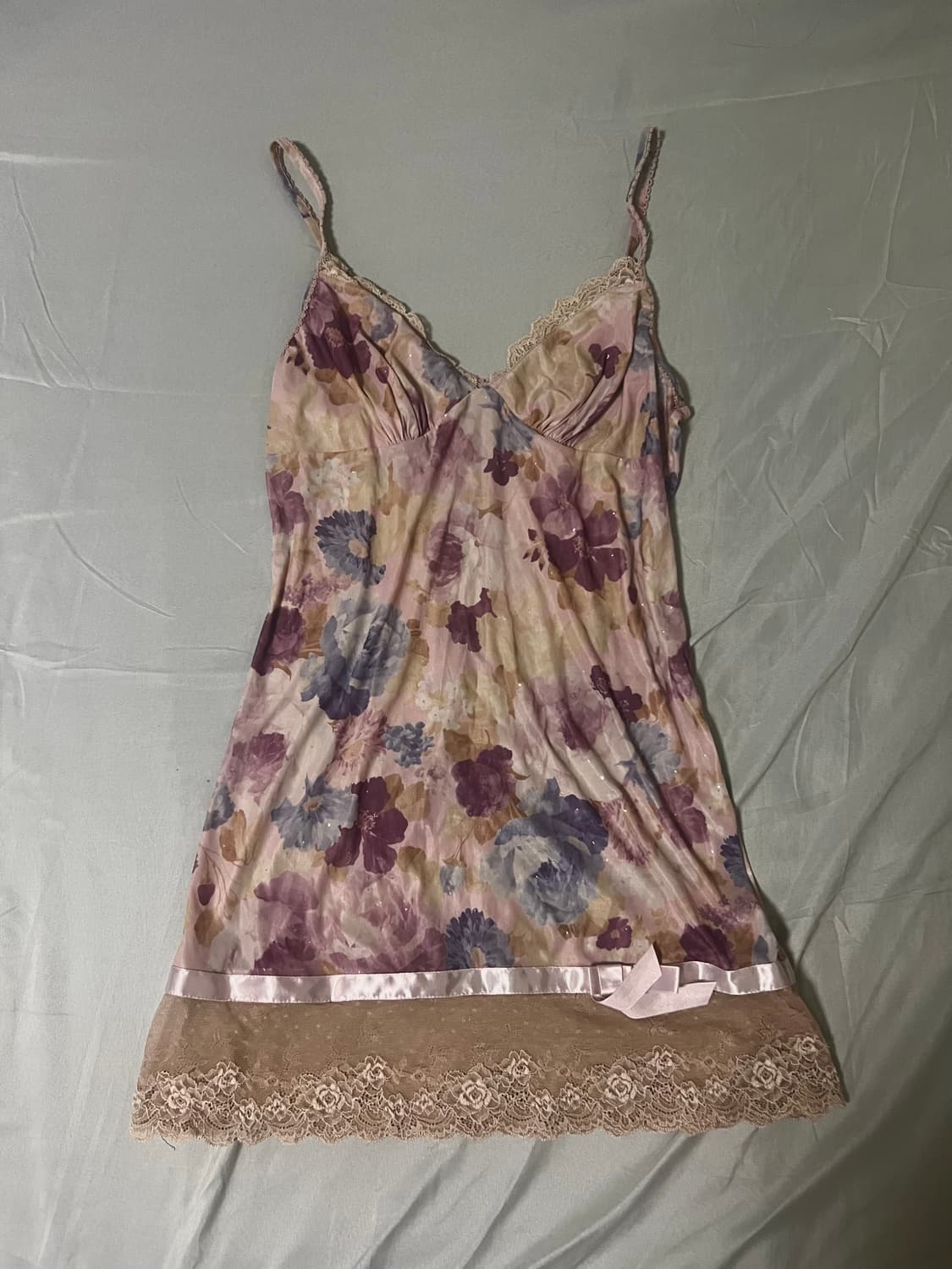 ✨vintage pink flower pattern slip dress✨ 상품이미지2