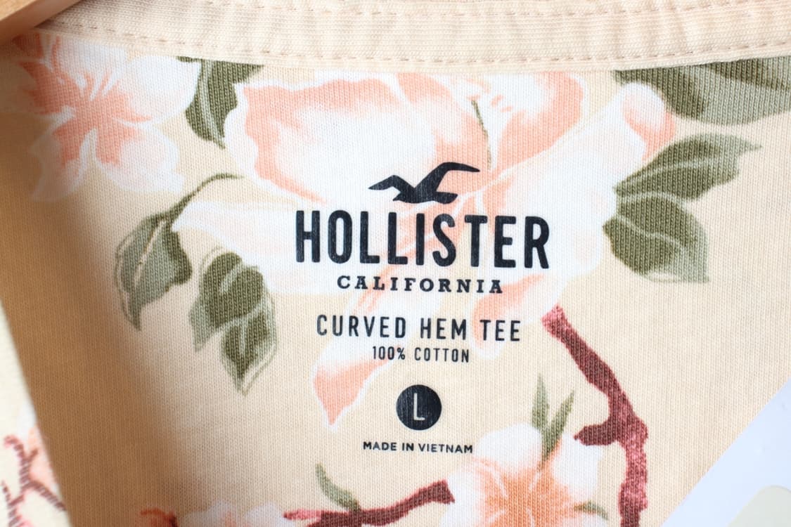 W(L-XL) 홀리스터 반팔 티셔츠 새상품 플라워 베이지-H32444 상품이미지6