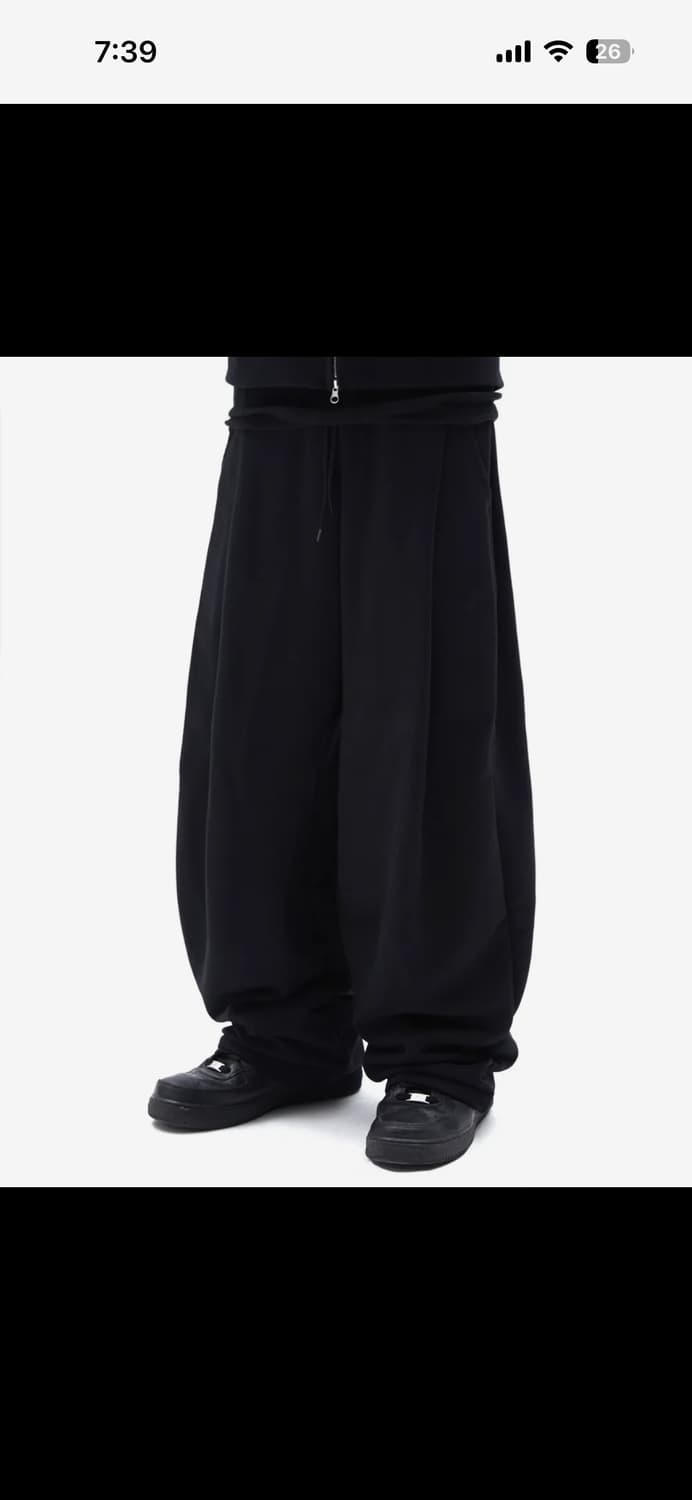 TWO TUCK LONG PANTS(블랙)XL 상품이미지1