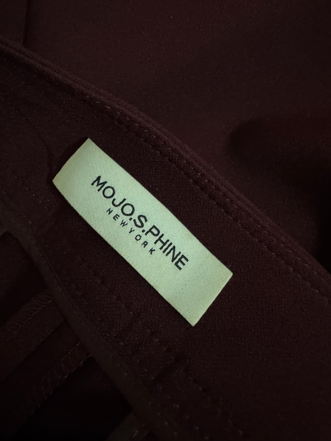 여성 모조에스핀 버건디 슬랙스 펜츠 상품이미지3