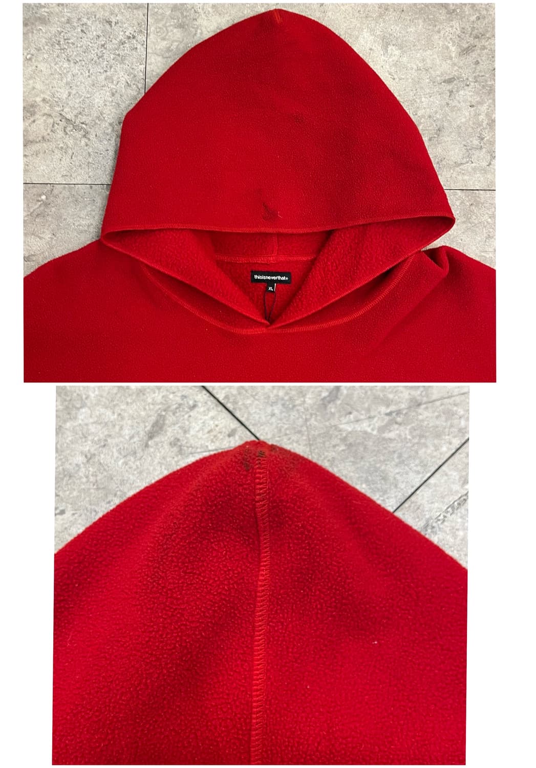 디스이즈네버뎃 플리스 후드티 레드 XL #csz3340 상품이미지9