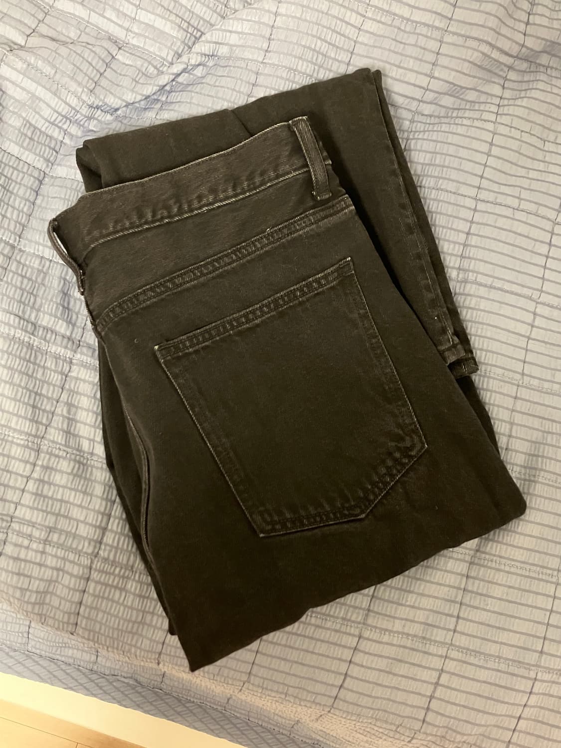 (34) 유니클로 와이드 스트레이트진 블랙 일본판 상품이미지1