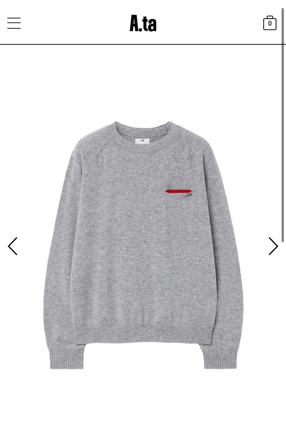 a.ta  HEARTCUT KNIT(GREY/RED) 상품이미지1