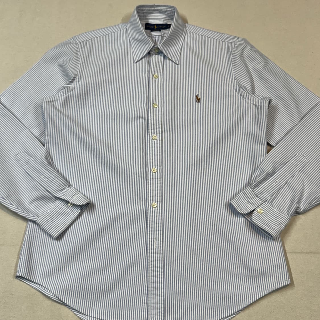 M) 폴로 랄프로렌 클래식핏 하늘색 스트라이프 옥스포드 셔츠 상품이미지2