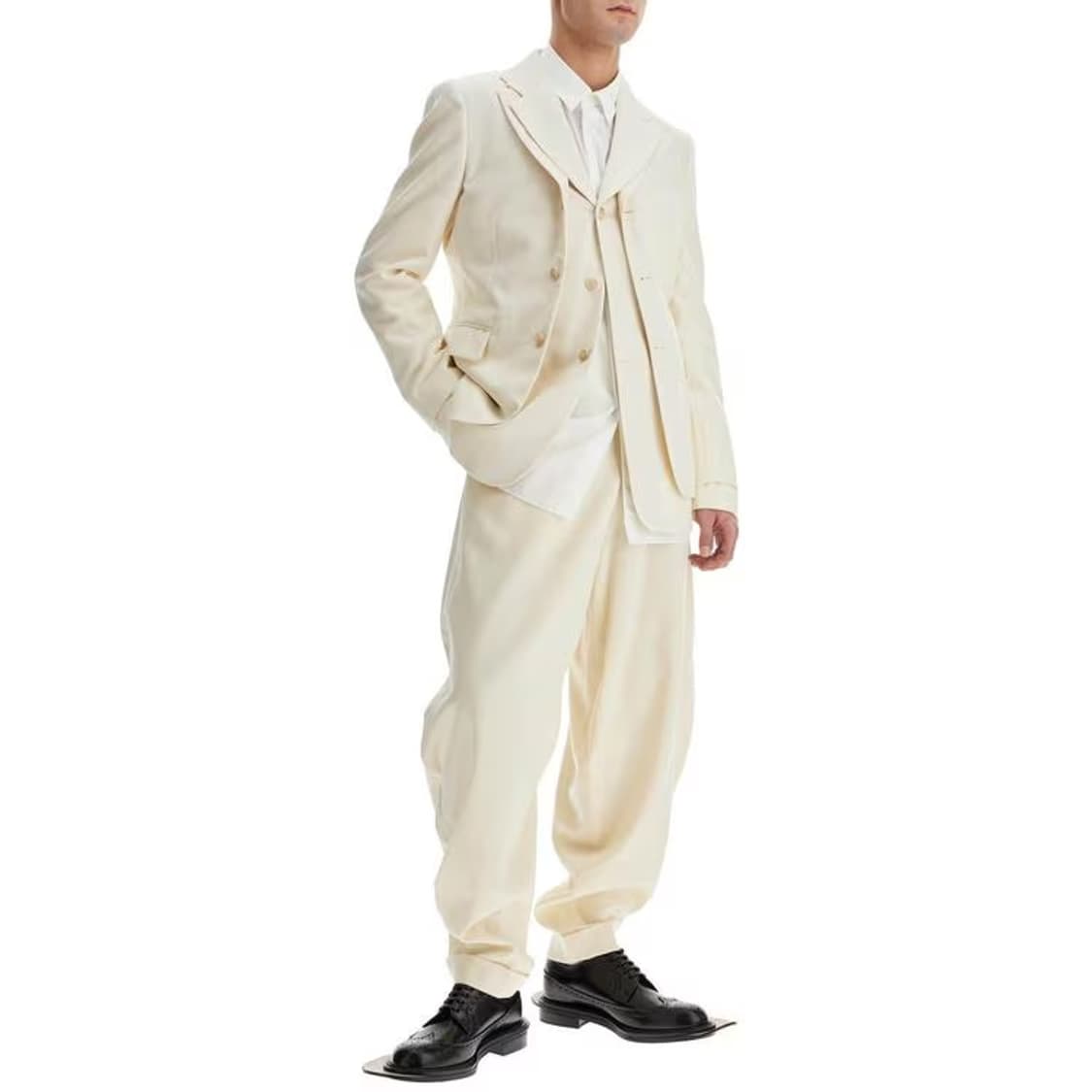 24aw 꼼데가르송 옴므플러스 아이보리 레이어드 자켓 m 상품이미지4