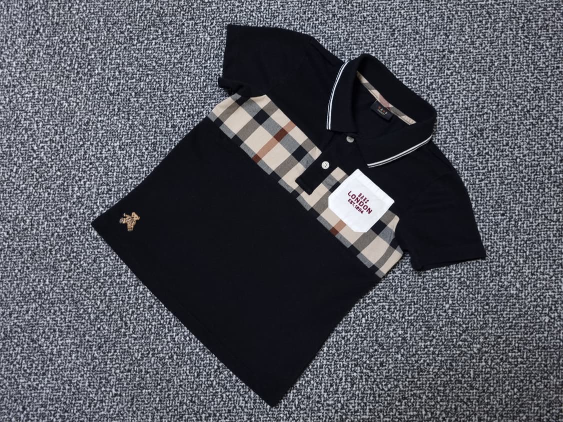 [무료배송][110]닥스 키즈 체크 반팔티 카라티 상품이미지3