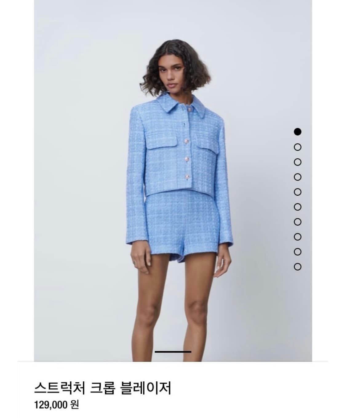 여성 자라 ZARA 스트럭처 크롭 트위드 자켓 S 상품이미지2