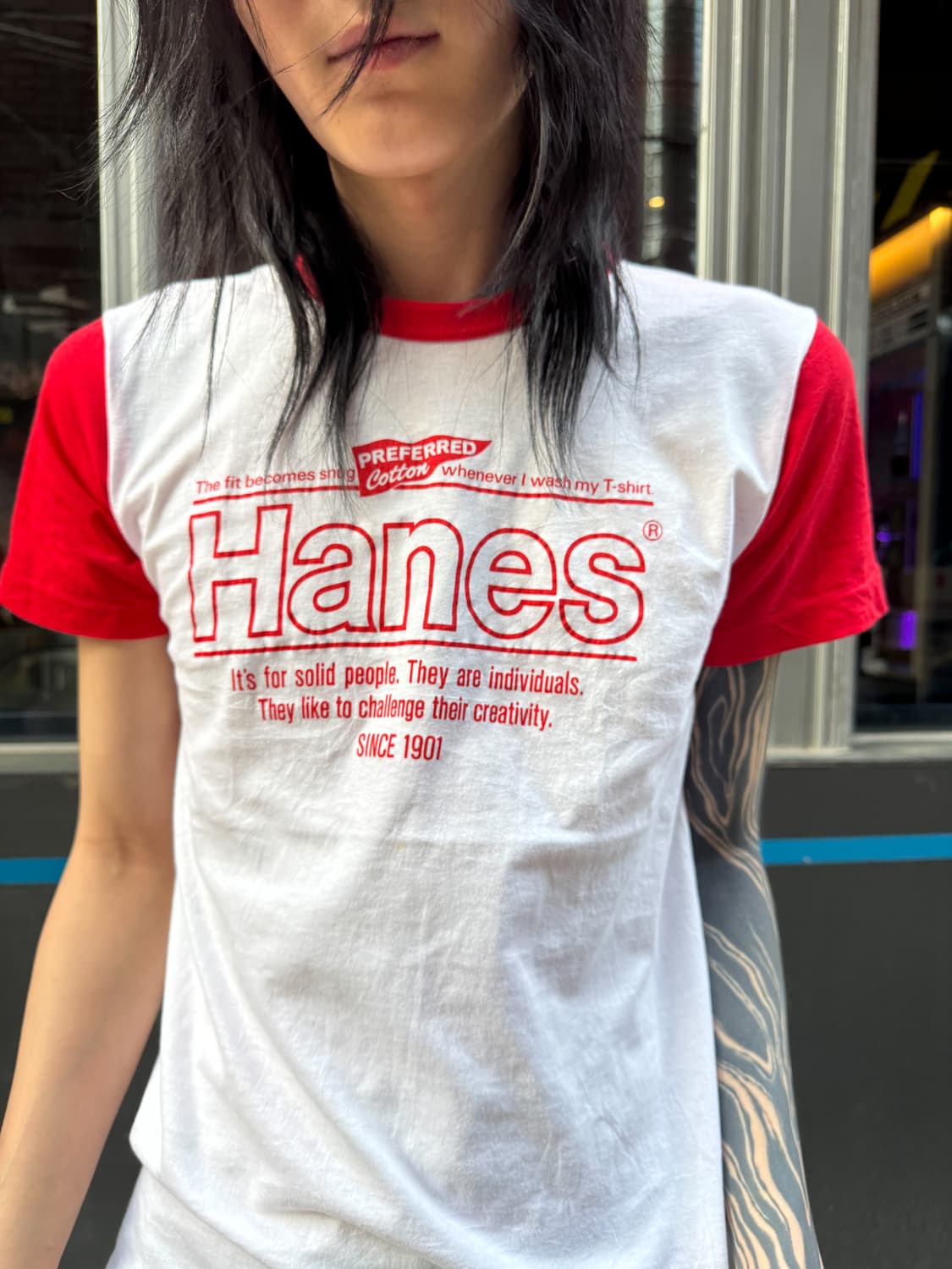 80’s Hanes Single Stitch Ringer T-shirt  상품이미지2