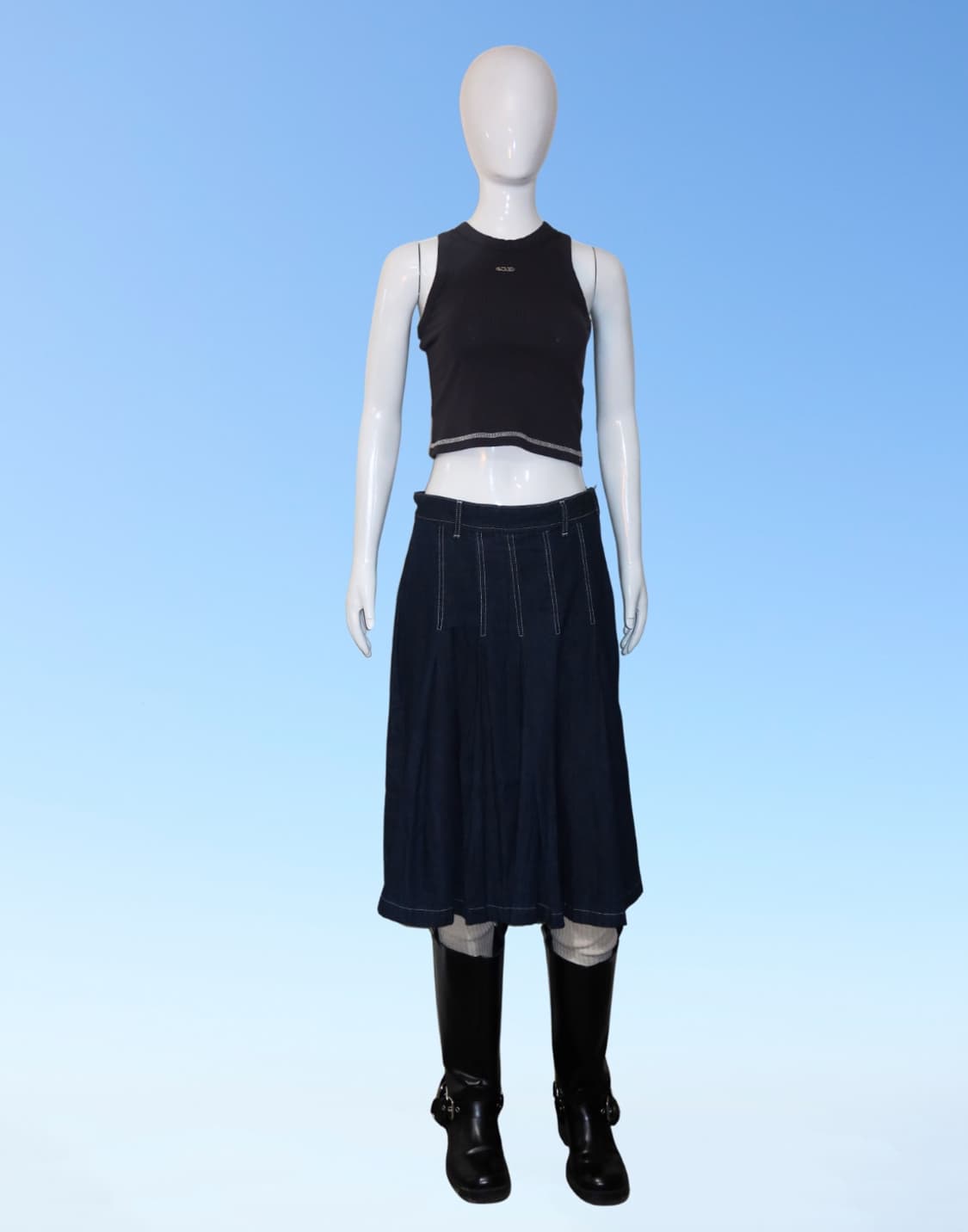 Indigo Flare Skirt 상품이미지4