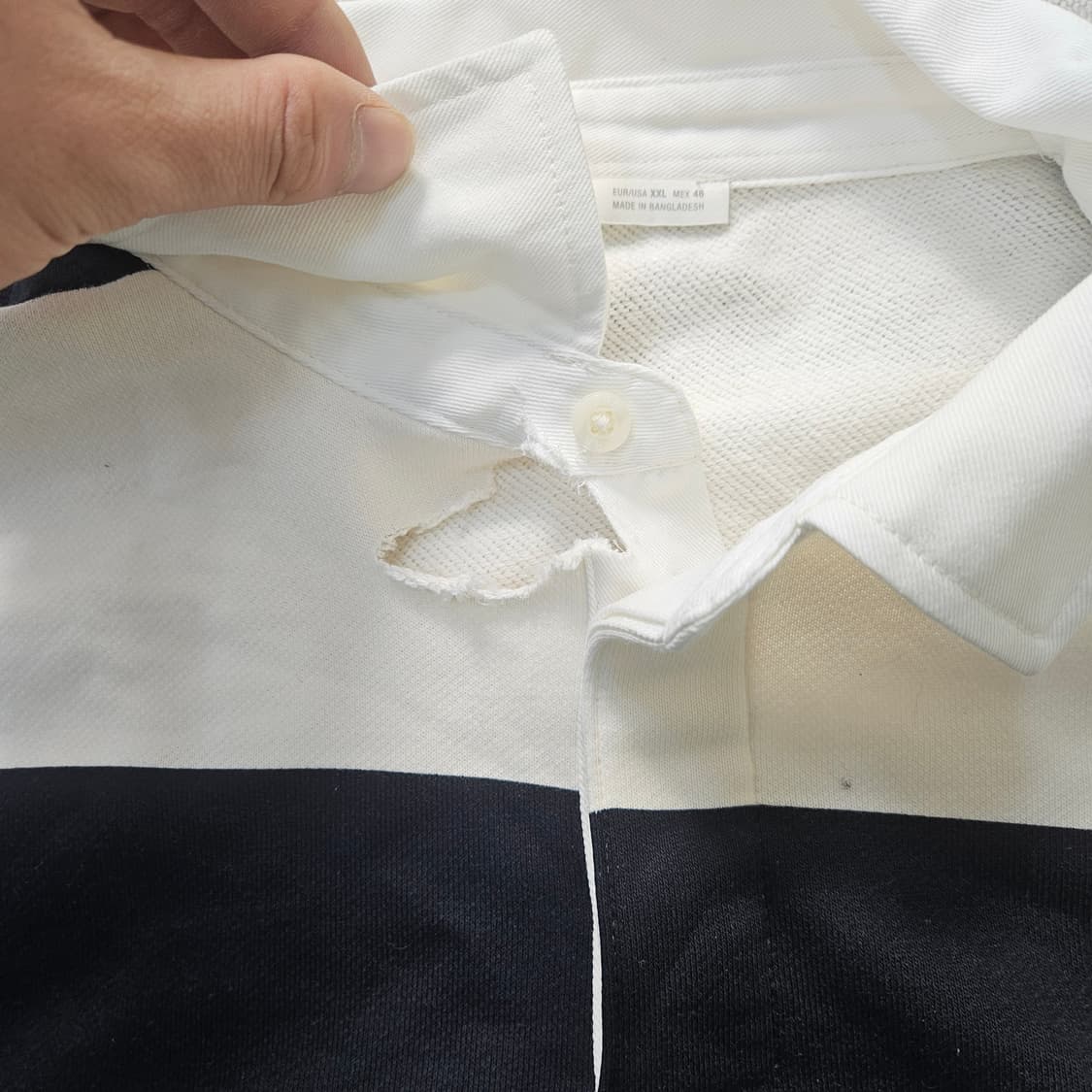 2XL 자라 빅핏 스트라이프 카라 긴팔티 0408Y 상품이미지5