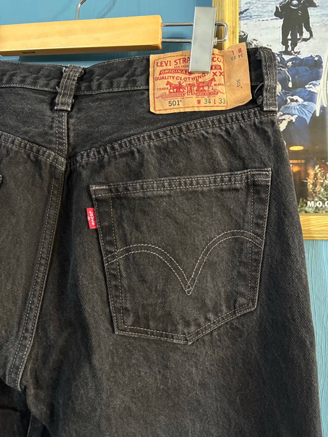00‘s Levis Black 501 Denim Pant.  상품이미지8