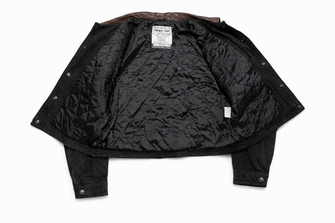 JPN 90s~00s 일본 빈티지 Y2K 천연 스웨이드 가죽 트러커 자켓 상품이미지3