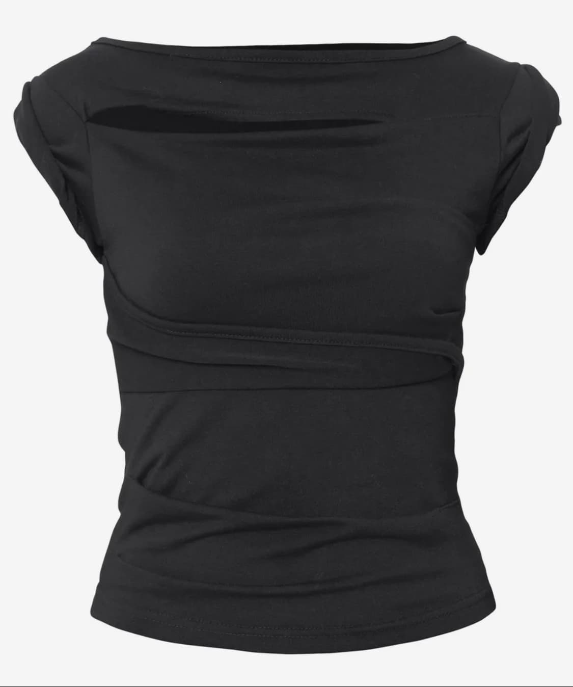 플레어업 Draped Roll-Up T-Shirt 블랙 상품이미지4