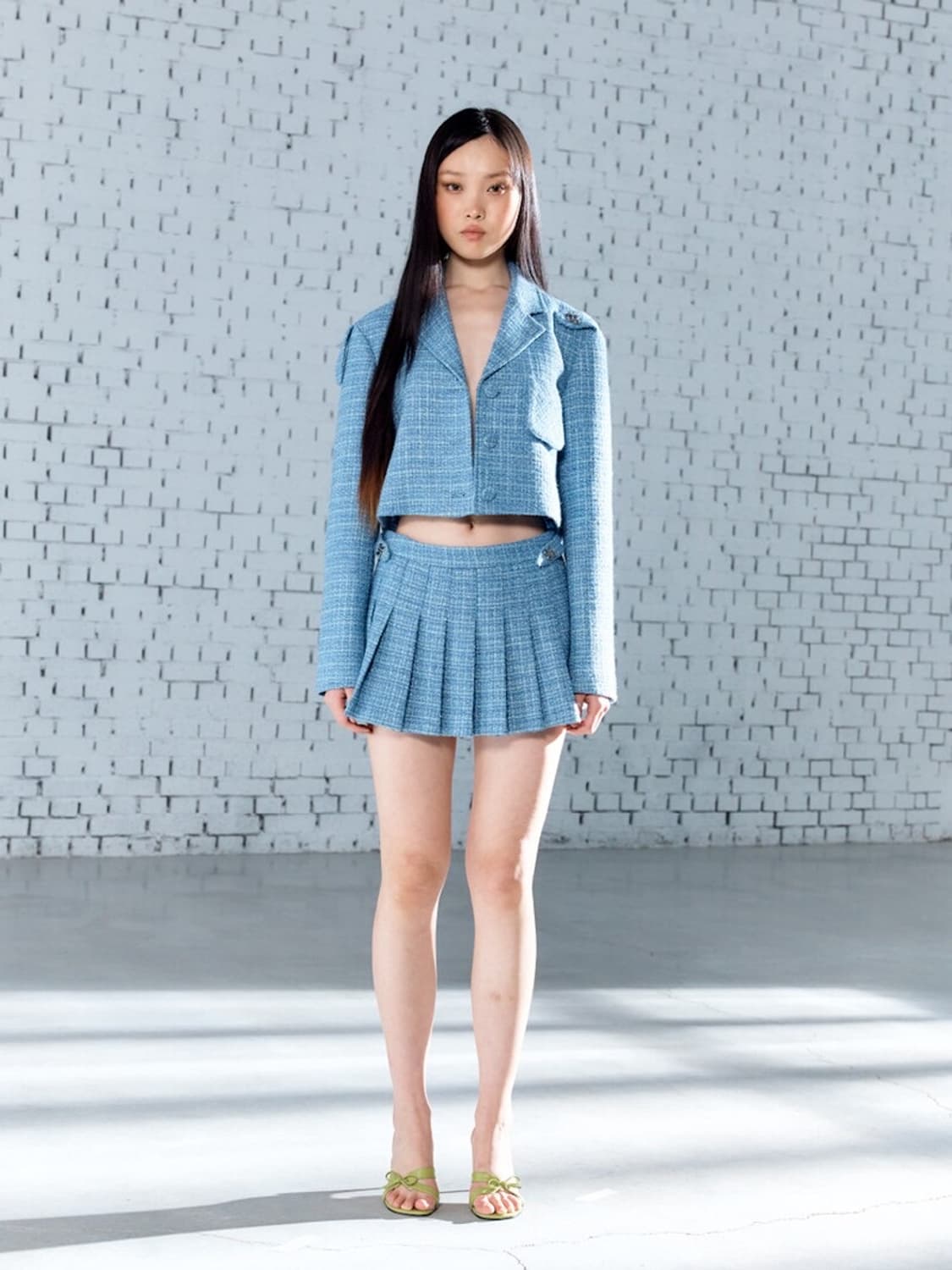 새상품 / 글로니 NELLE TWEED SKIRT(BLUE) 상품이미지4