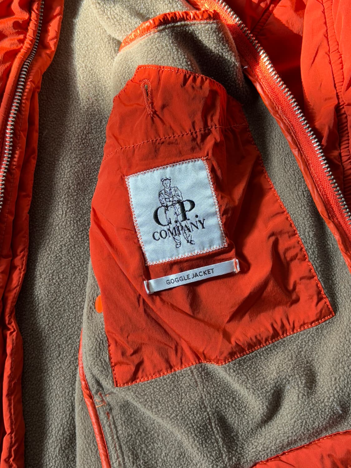 CP 컴퍼니 14AW 나일론 쉘 오렌지 플리스 고글 후드 자켓 상품이미지8
