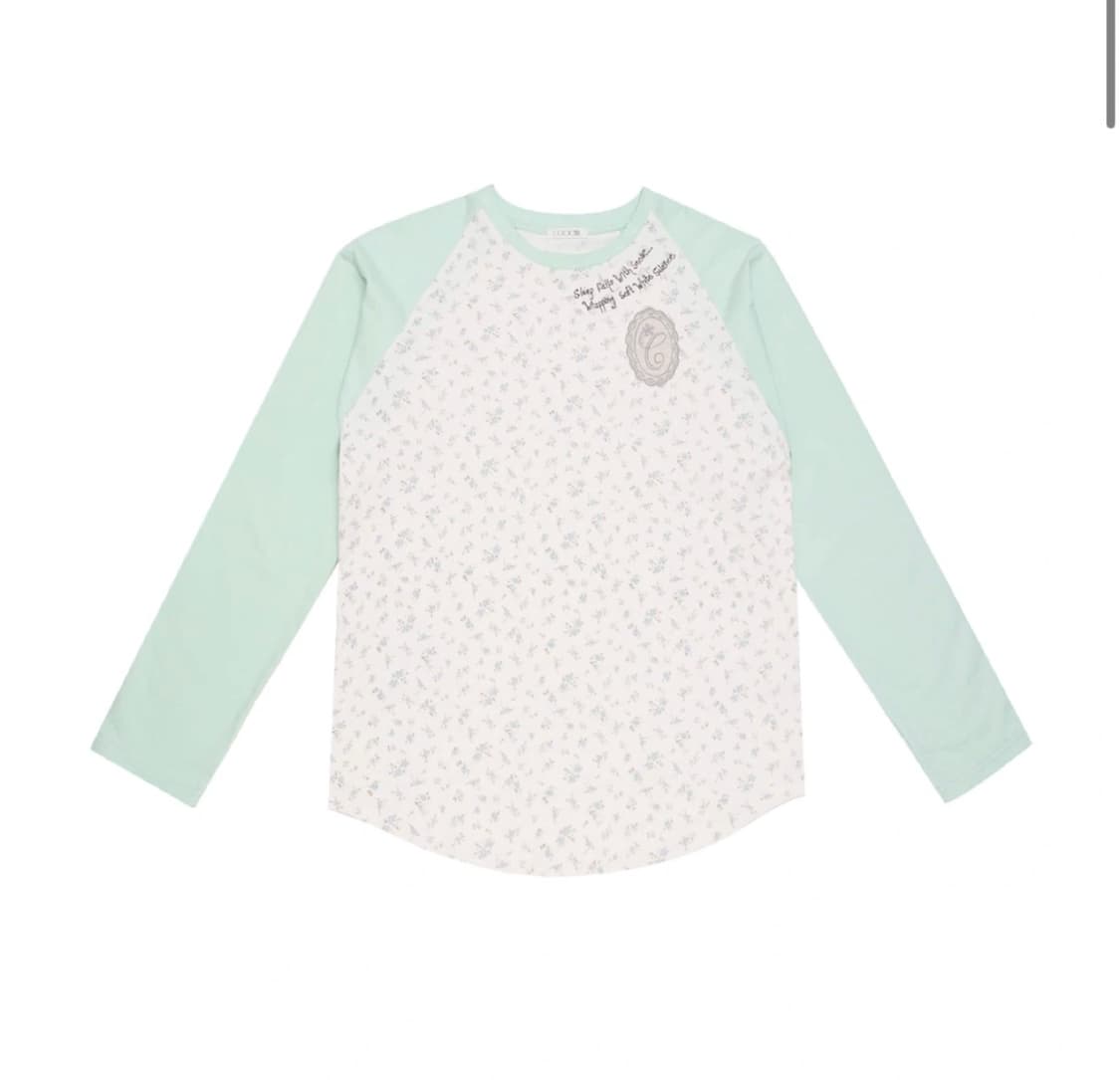 콜로신스 슬립 웰 티셔츠 민트 블루 플라워 상품이미지1