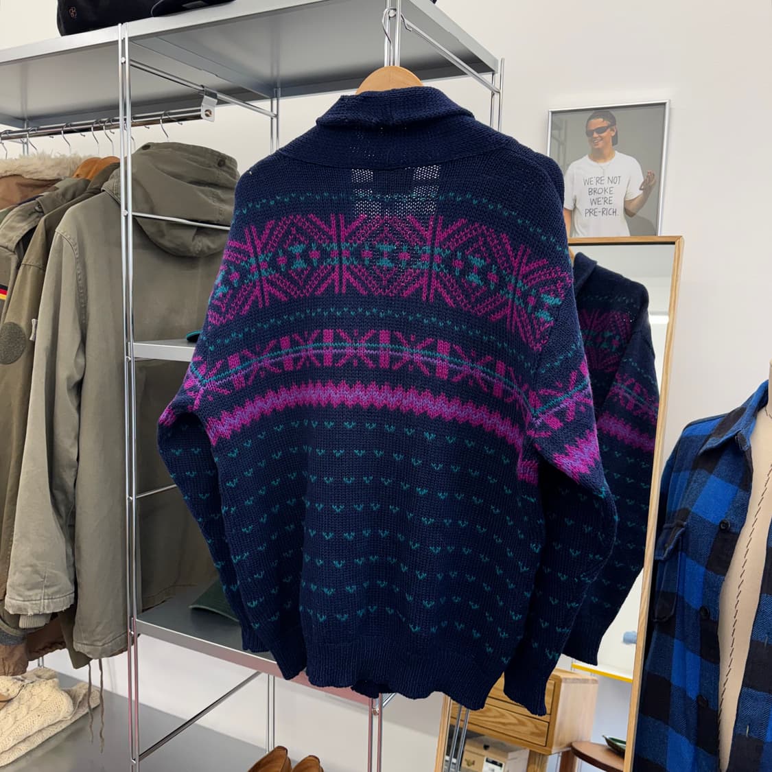 80s 펜들턴 퓨어 버진 울 페어아일 가디건 made in USA (L) 상품이미지4