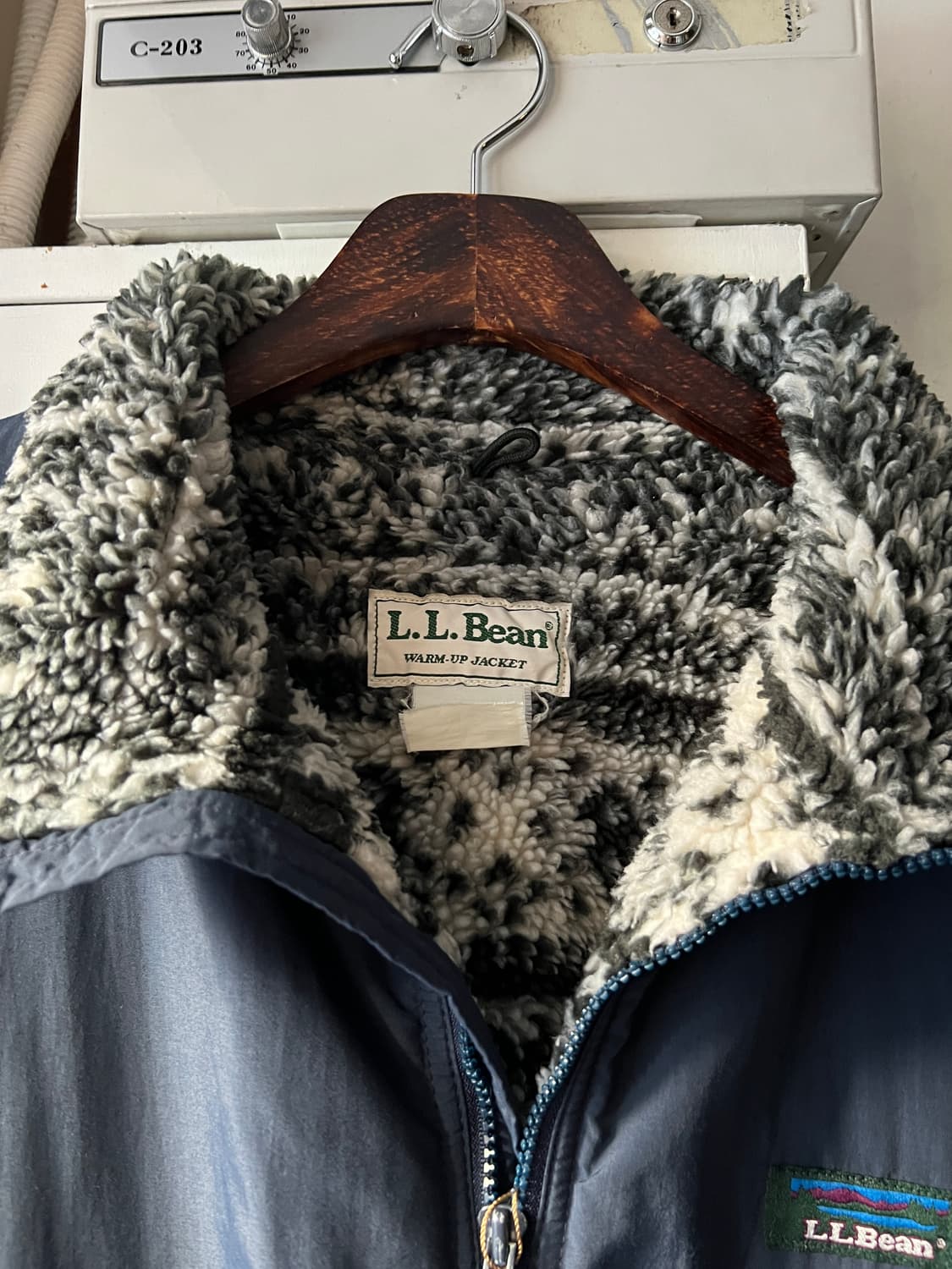 [XL]90's 엘엘빈 USA 딥파일 네이비 웜업 자켓 상품이미지2