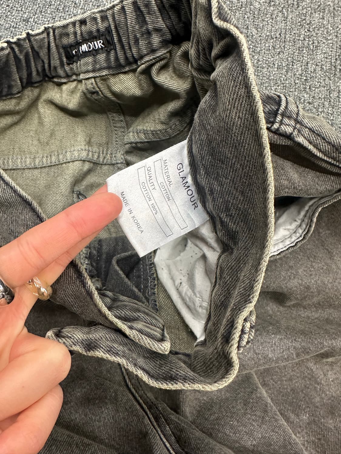 OS)Glamour vintage 워싱 데님 와이드 카고 팬츠 상품이미지3