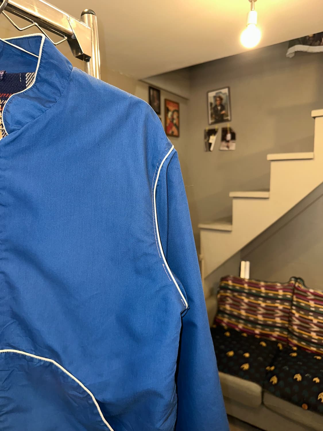 90’s American blue check lining jacket 상품이미지5