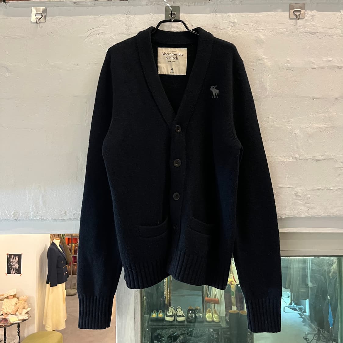 Abercrombie & Fitch 네이비 울 혼방 가디건 XL 상품이미지1