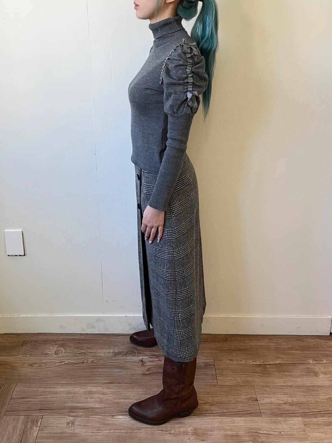 UNTITLED 하운드투스 울 스커트 상품이미지8