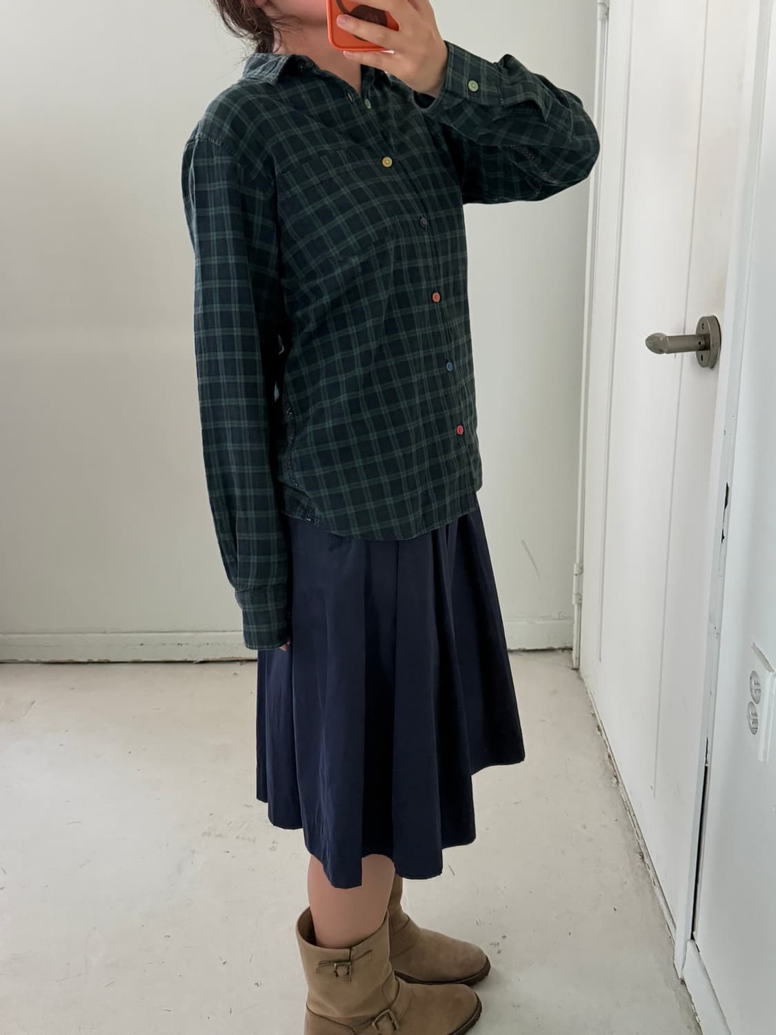 Beams 빔즈 컬러 스티치 체크셔츠 상품이미지4