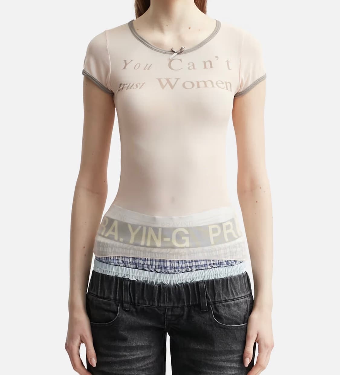 Praying CAN'T TRUST WOMEN SHEER TOP 상품이미지2