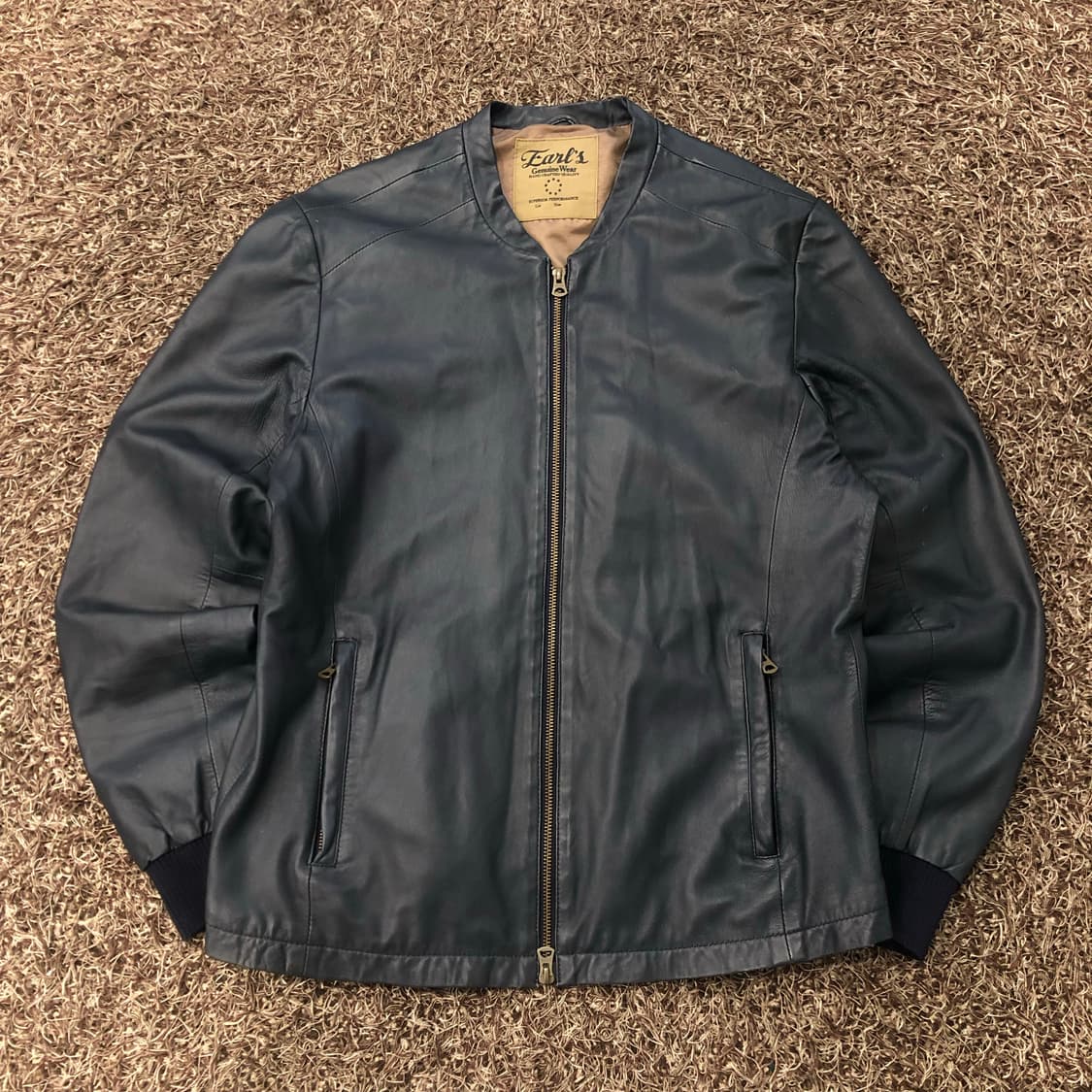 JPN 빈티지 EARLS 양가죽 블루종 레더 가죽 자켓 상품이미지1