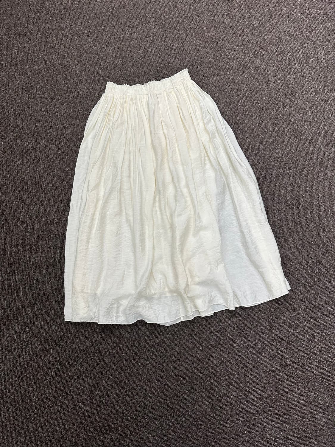 M)Japanese vintage 아이보리 밴딩 롱스커트 상품이미지3
