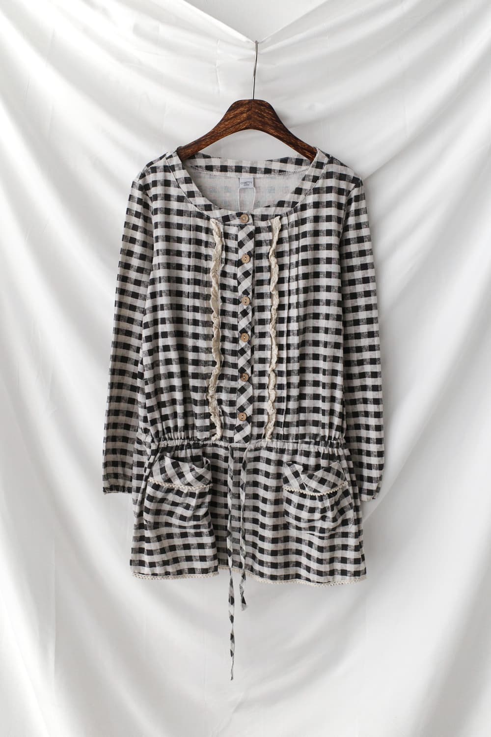 check lace blouse 상품이미지1