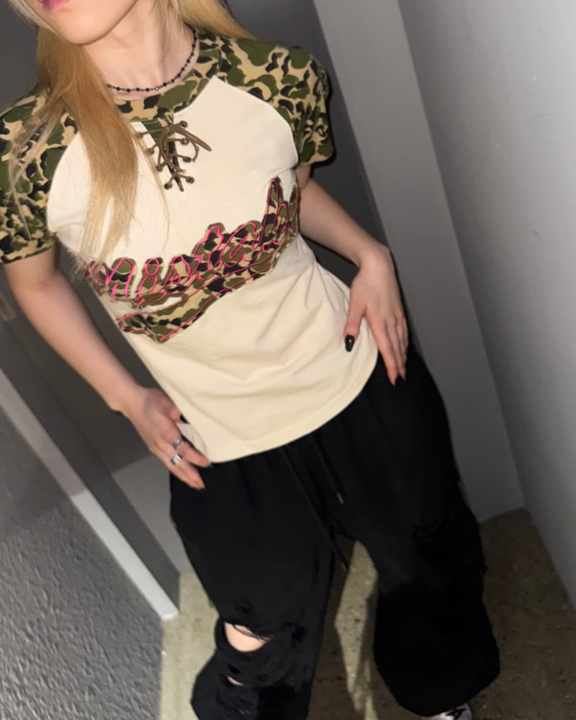 걸스 카모디테일 반팔  상품이미지8