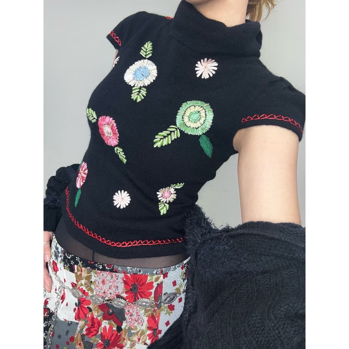 빈티지 오리엔탈 하프 니트 상품이미지1