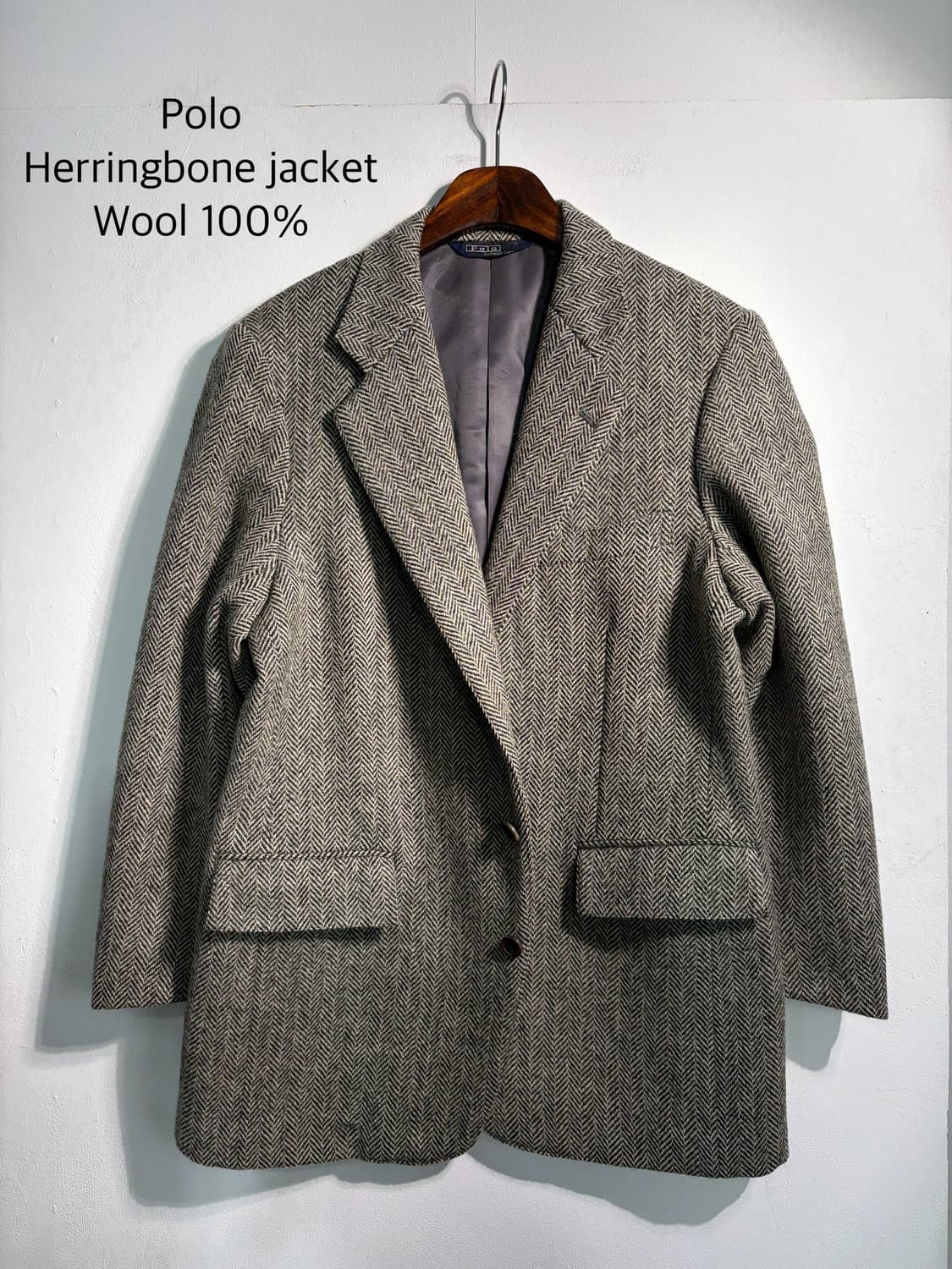 Polo 폴로 랄프로렌 헤링본 자켓 wool 100% 상품이미지3