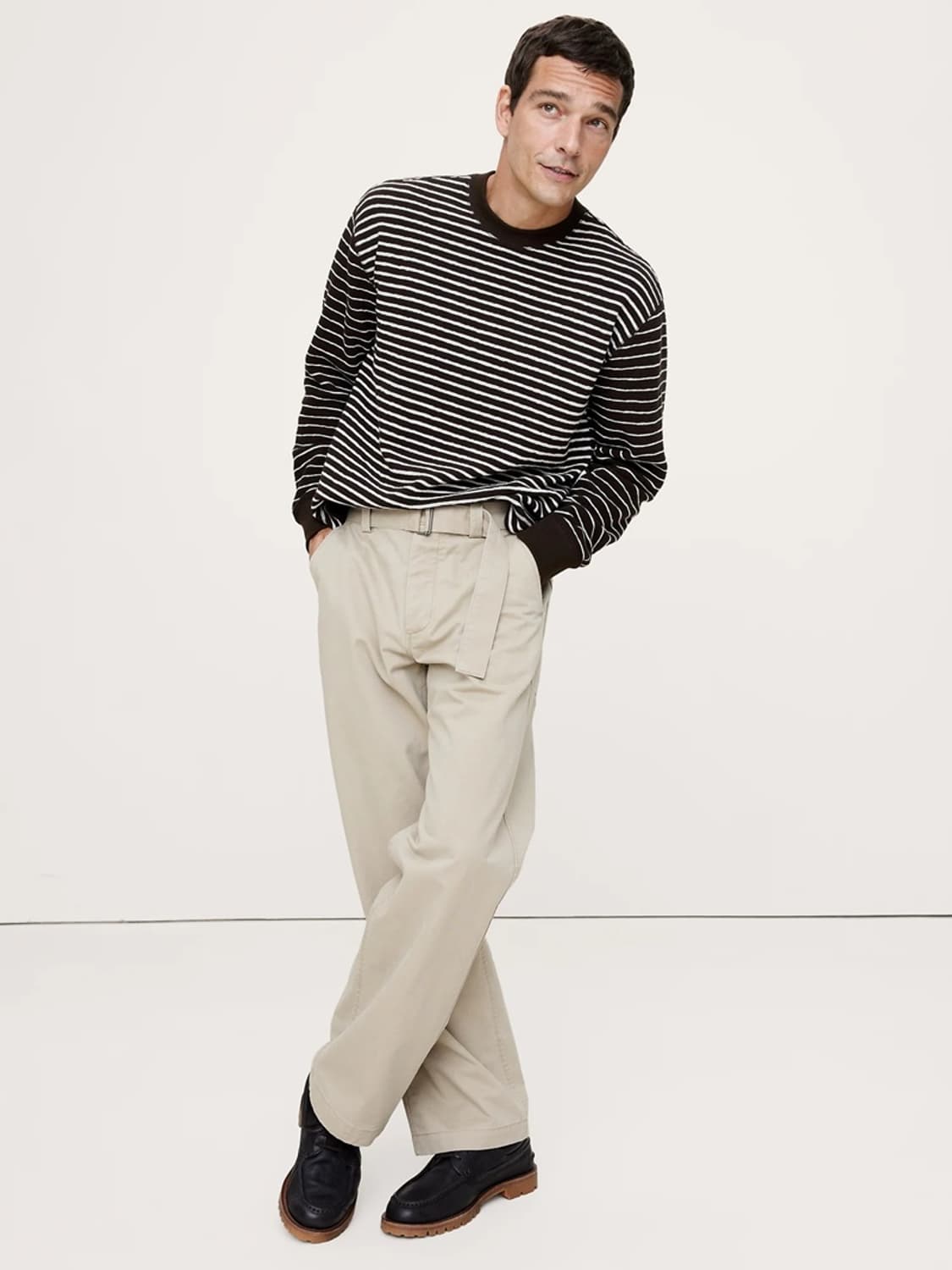 바나나리퍼블릭(BR) 믹스드 스트라이프 릴렉스 져지 티셔츠 XL(해외) 상품이미지3